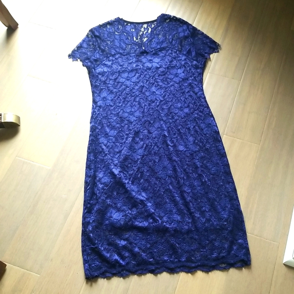 Floral Stretch Lace Lined Dress